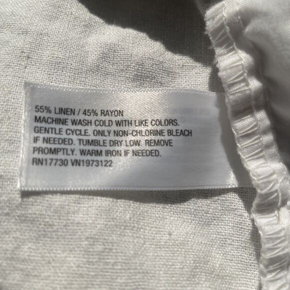 White Linen Blend Shorts Universal Thread L Pockets Summer Beach Casual‎ - Picture 6 of 7